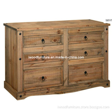 Corona 3+3 Drawer Wide Pine Chest